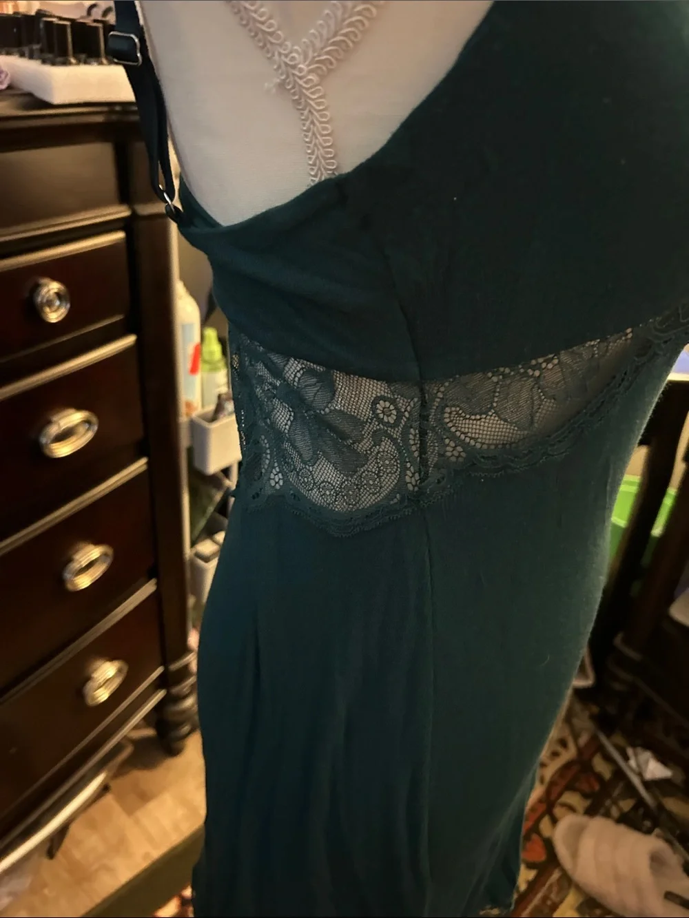 Victoria's Secret Teal Green Ribbed Slip Dress